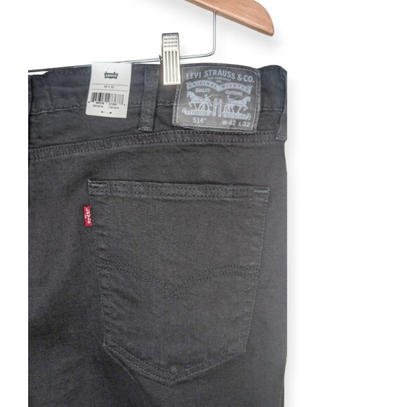 Levi’s 514 Men’s Straight Fit Jeans Black Stretch W42 L32 NWT - Picture 3 of 4